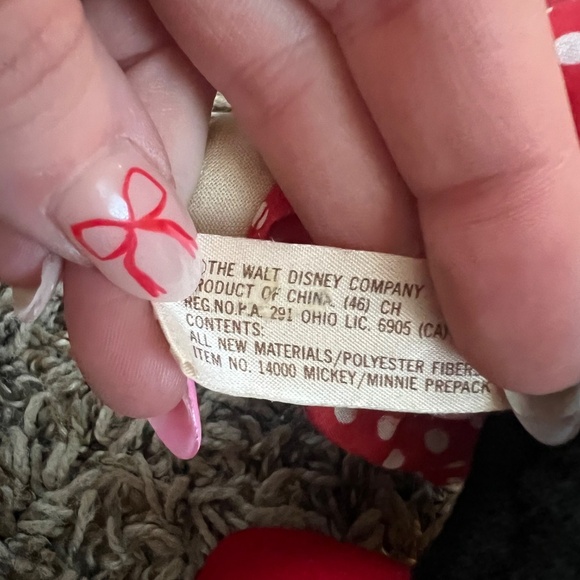 Vintage applause minnie mouse red polka dot 8" plush doll toy - Picture 4 of 5